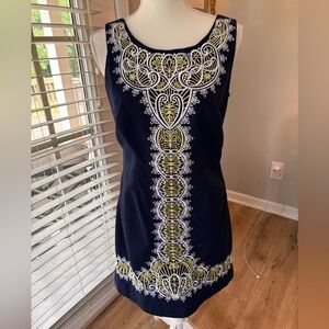 Lilly Pulitzer Delia shift dress navy Catch a Ray size 10 EUC